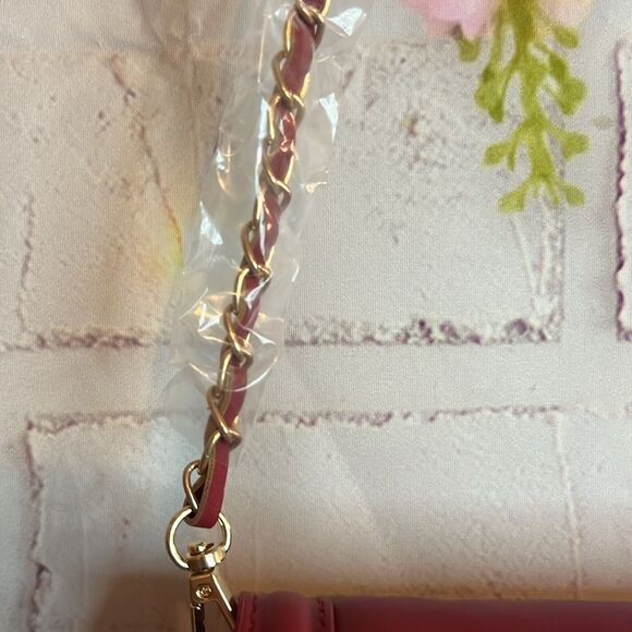 Badgley Mischka vegan leather brick red small pleaded Crossbody NWT - Picture 11 of 13